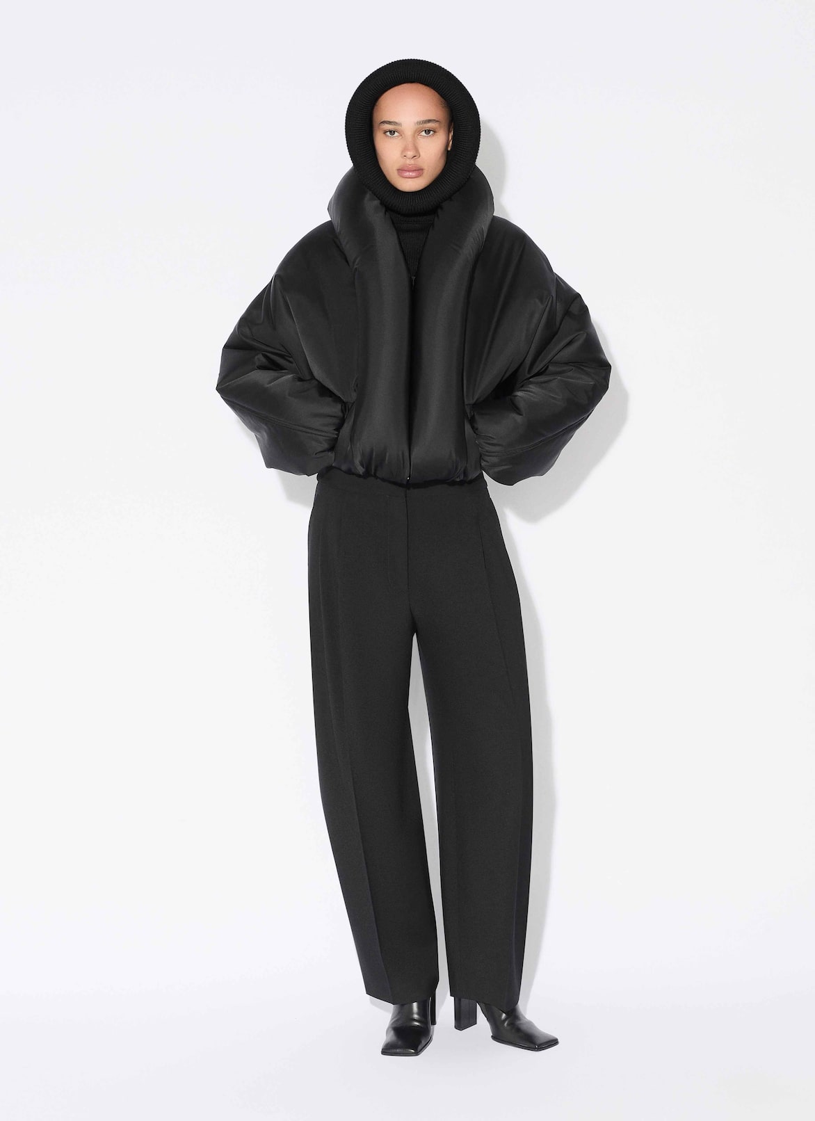 TAFFETA PADDED BOMBER ALAÏA BLACK TAFFETA PADDED BOMBER